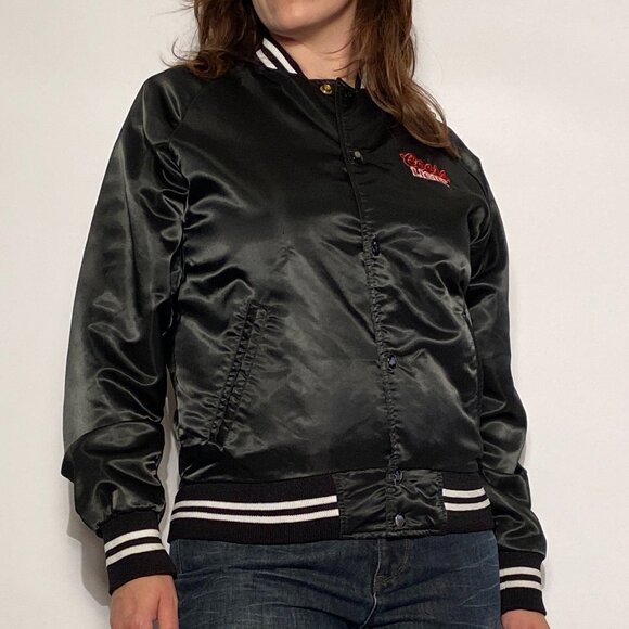 Vintage 1980s COORS LIGHT Beer Embroidered Satin Bomber Jacket! Small to Medium - Picture 11 of 14